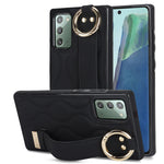 Custodia per telefono in PU con anello a copertura totale antiscivolo con cinturino, For Samsung Galaxy Note20