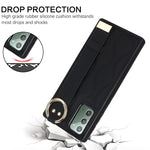 Custodia per telefono in PU con anello a copertura totale antiscivolo con cinturino, For Samsung Galaxy Note20