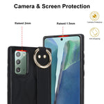 Custodia per telefono in PU con anello a copertura totale antiscivolo con cinturino, For Samsung Galaxy Note20