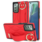 Custodia per telefono in PU con anello a copertura totale antiscivolo con cinturino, For Samsung Galaxy Note20