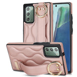 Custodia per telefono in PU con anello a copertura totale antiscivolo con cinturino, For Samsung Galaxy Note20