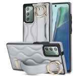 Custodia per telefono in PU con anello a copertura totale antiscivolo con cinturino, For Samsung Galaxy Note20