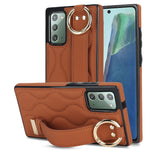 Custodia per telefono in PU con anello a copertura totale antiscivolo con cinturino, For Samsung Galaxy Note20