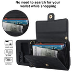 Custodia per telefono in PU con borsa per carte a trama rombica con cordino lungo, For Samsung Galaxy Z Flip5, For Samsung Galaxy Z Flip4, For Samsung Galaxy Z Flip3