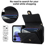Custodia per telefono in PU con borsa per carte a trama rombica con cordino lungo, For Galaxy Z Flip8 5G, For Samsung Galaxy Z Flip7 FE / Flip6, For Samsung Galaxy Z Flip7 5G