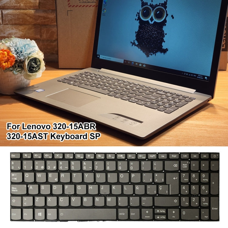 Spanish Version Backlit Laptop Keyboard with Power Button and Enter Key, For Lenovo IdeaPad 320-15ABR / 320-15AST