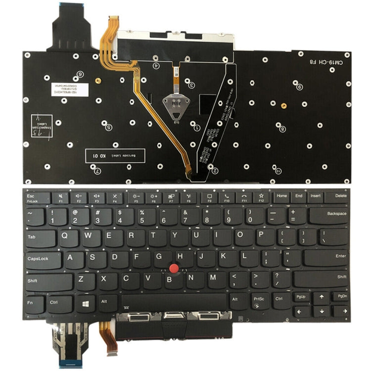 Tastiera per laptop retroilluminata versione USA con pulsante touchpad, For Lenovo ThinkPad X1 Yoga 4th Gen 20QF, For Lenovo ThinkPad X1 Yoga 5th Gen 20UB