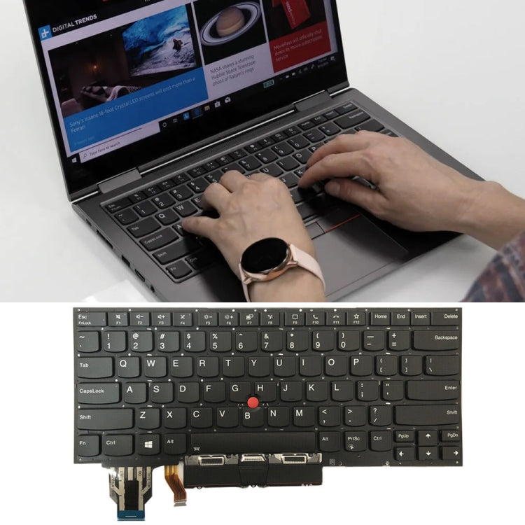 Tastiera per laptop retroilluminata versione USA con pulsante touchpad, For Lenovo ThinkPad X1 Yoga 4th Gen 20QF, For Lenovo ThinkPad X1 Yoga 5th Gen 20UB
