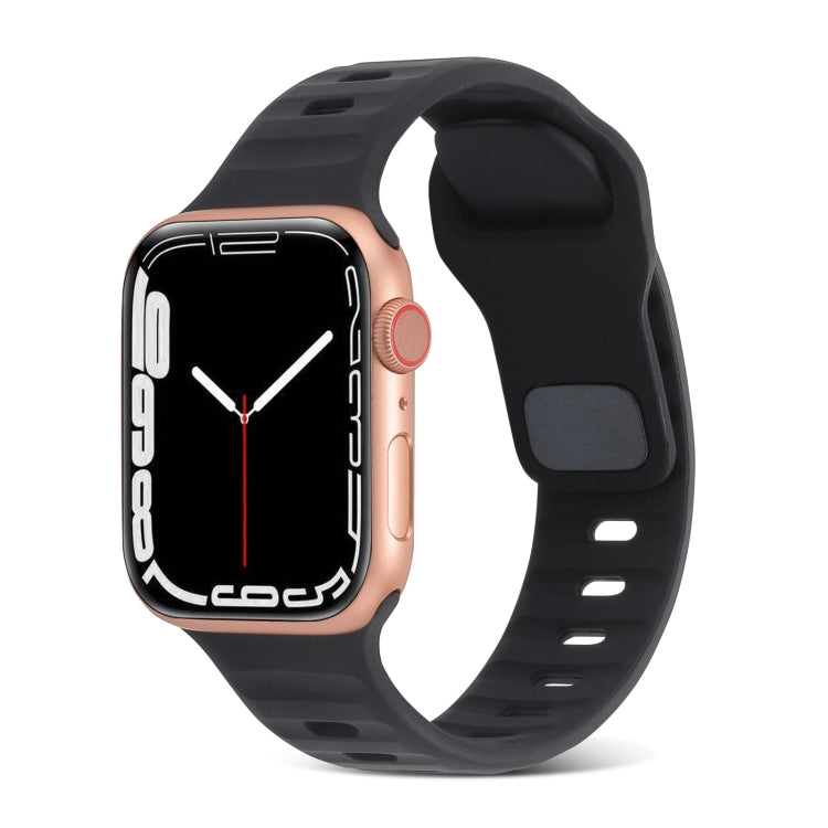 Cinturino in silicone a strisce con fibbia quadrata, For Apple Watch SE 44mm