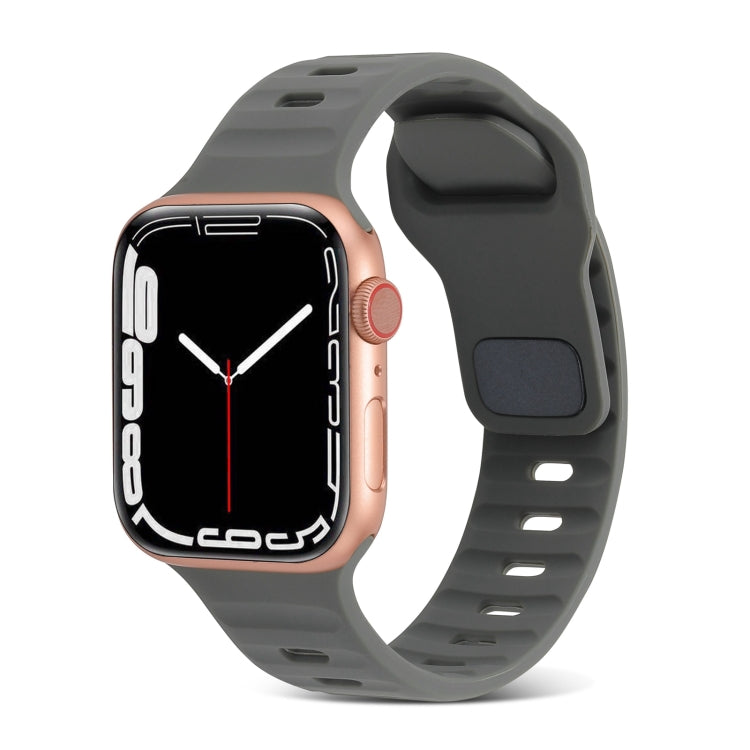 Cinturino in silicone a strisce con fibbia quadrata, For Apple Watch Series 6 44mm