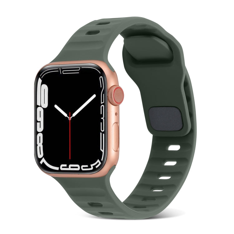 Cinturino in silicone a strisce con fibbia quadrata, For Apple Watch Series 5 44mm