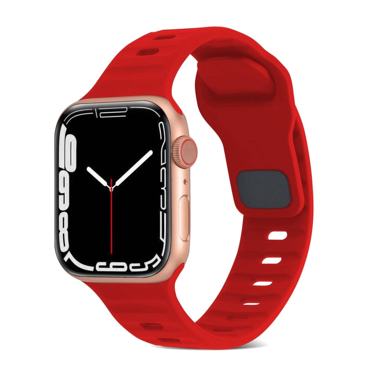 Cinturino in silicone a strisce con fibbia quadrata, For Apple Watch SE 2023 40mm