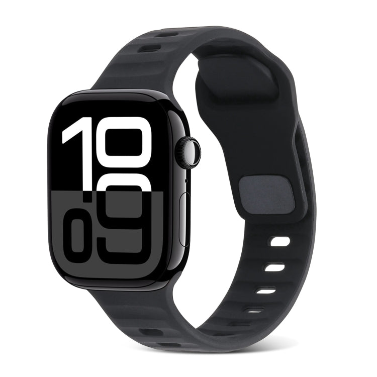 Cinturino in silicone a strisce con fibbia quadrata, For Apple Watch Series 10 46mm