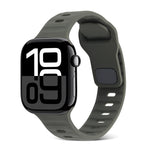 Cinturino in silicone a strisce con fibbia quadrata, For Apple Watch Series 10 46mm