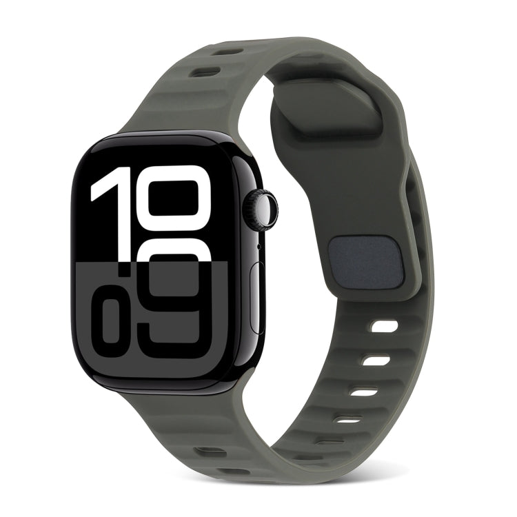 Cinturino in silicone a strisce con fibbia quadrata, For Apple Watch Series 10 46mm