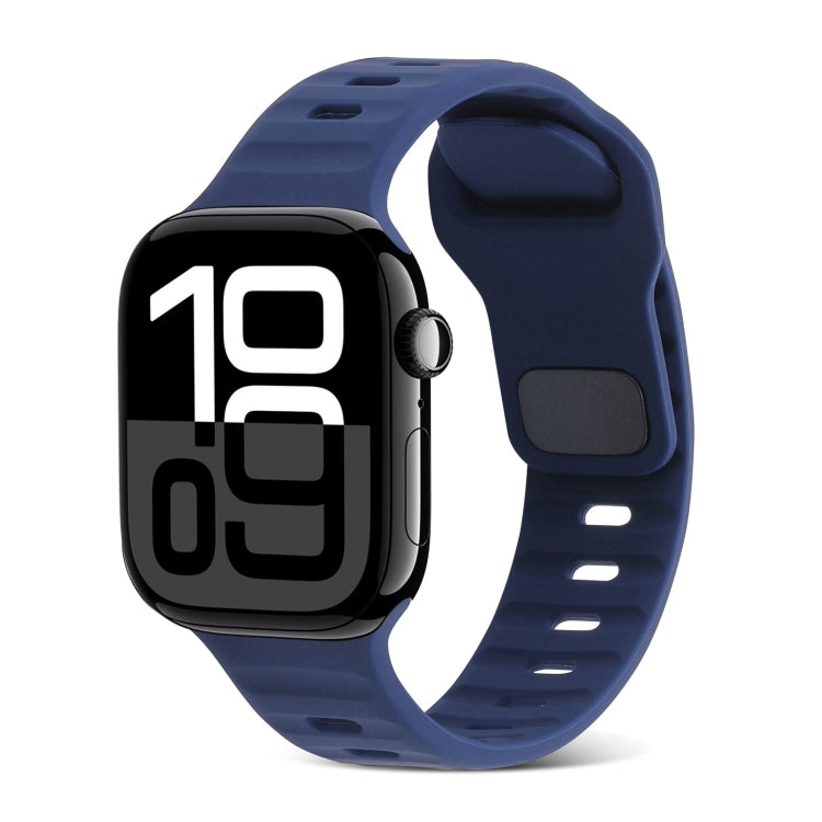 Cinturino in silicone a strisce con fibbia quadrata, For Apple Watch Series 10 46mm