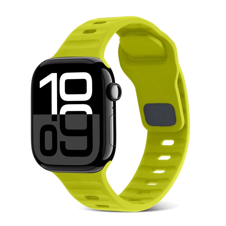 Cinturino in silicone a strisce con fibbia quadrata, For Apple Watch Series 10 46mm