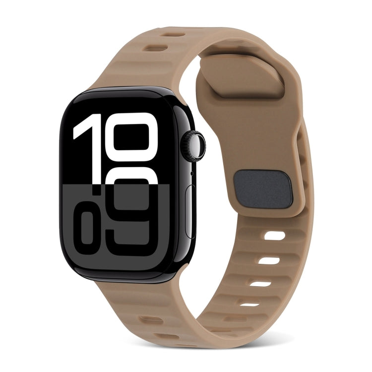 Cinturino in silicone a strisce con fibbia quadrata, For Apple Watch Series 10 46mm