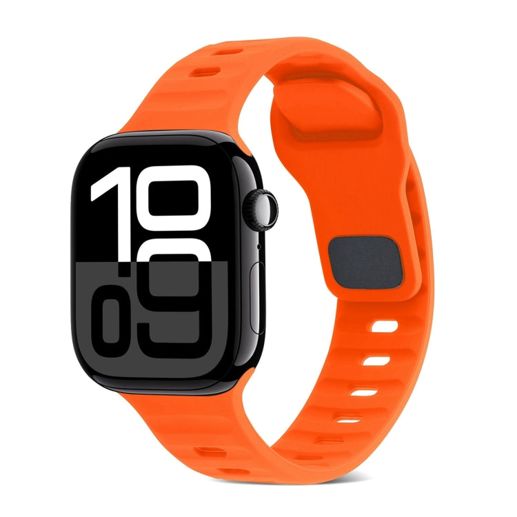 Cinturino in silicone a strisce con fibbia quadrata, For Apple Watch Series 10 42mm