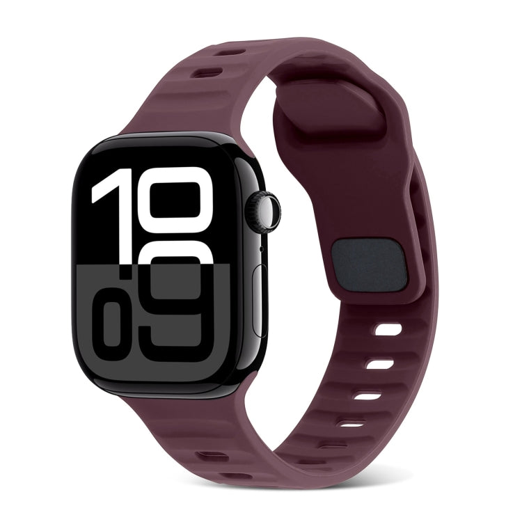 Cinturino in silicone a strisce con fibbia quadrata, For Apple Watch Series 10 42mm
