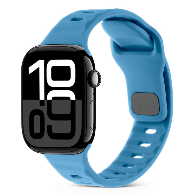 Cinturino in silicone a strisce con fibbia quadrata, For Apple Watch Series 10 42mm