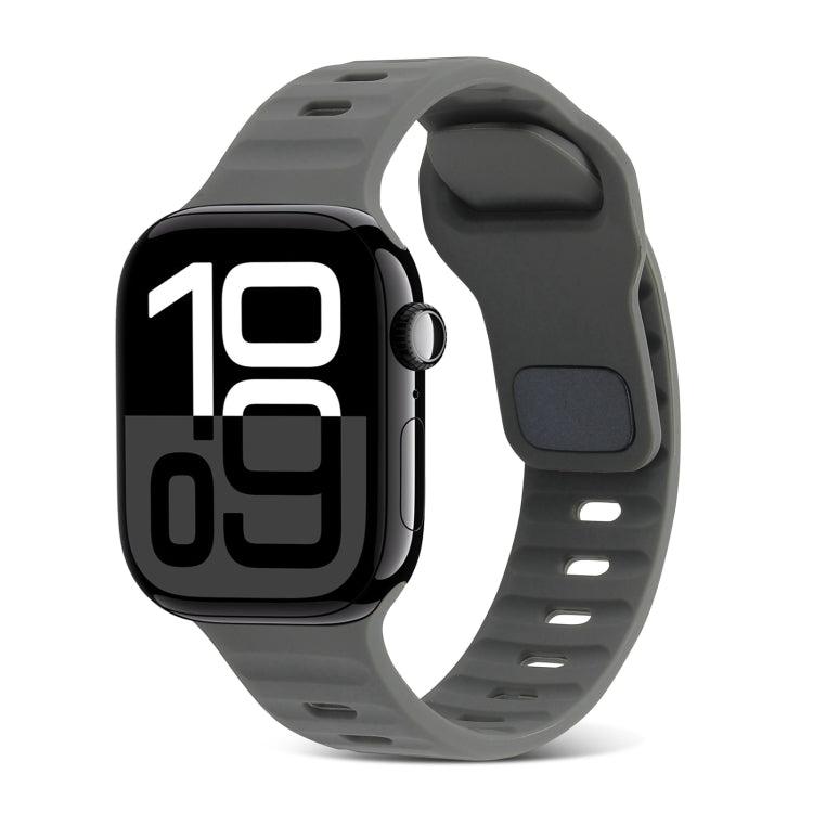 Cinturino in silicone a strisce con fibbia quadrata, For Apple Watch Series 10 42mm