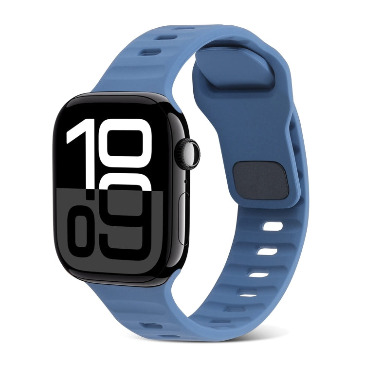 Cinturino in silicone a strisce con fibbia quadrata, For Apple Watch Series 10 42mm