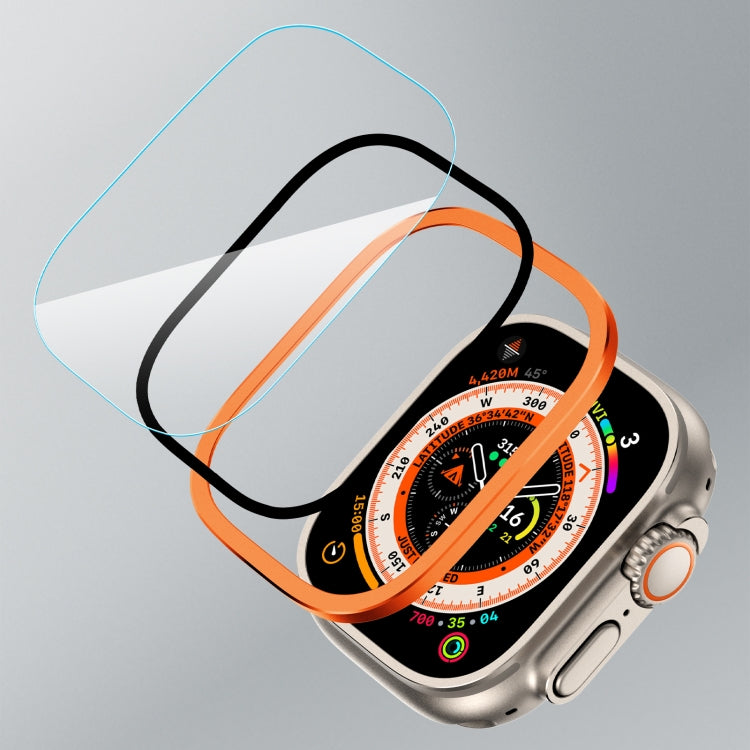 Pellicola temperata integrata con telaio in lega di alluminio, For Apple Watch Ultra 49mm
