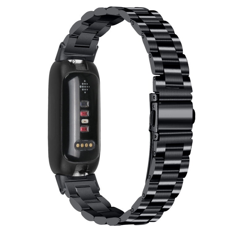 Cinturino per orologio in acciaio inossidabile con fibbia piatta a tre perline, For Fitbit Inspire 3