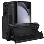 Custodia per telefono in PU con doppia fibbia pieghevole a copertura totale con fessure per penna, For Samsung Galaxy Z Fold5, For Samsung Galaxy Z Fold4, For Samsung Galaxy Z Fold3