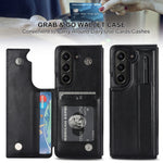 Custodia per telefono in PU con doppia fibbia pieghevole a copertura totale con fessure per penna, For Samsung Galaxy Z Fold5, For Samsung Galaxy Z Fold4, For Samsung Galaxy Z Fold3