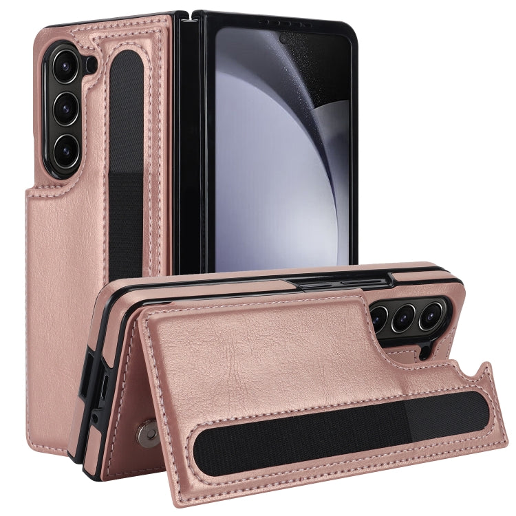 Custodia per telefono in PU con doppia fibbia pieghevole a copertura totale con fessure per penna, For Samsung Galaxy Z Fold5, For Samsung Galaxy Z Fold4, For Samsung Galaxy Z Fold3