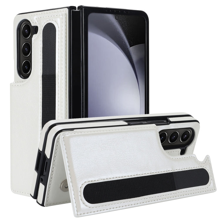 Custodia per telefono in PU con doppia fibbia pieghevole a copertura totale con fessure per penna, For Samsung Galaxy Z Fold5, For Samsung Galaxy Z Fold4, For Samsung Galaxy Z Fold3