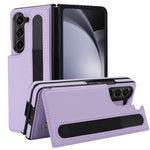 Custodia per telefono in PU con doppia fibbia pieghevole a copertura totale con fessure per penna, For Samsung Galaxy Z Fold5, For Samsung Galaxy Z Fold4, For Samsung Galaxy Z Fold3