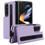 Custodia per telefono in PU con doppia fibbia pieghevole a copertura totale con fessure per penna, For Samsung Galaxy Z Fold5, For Samsung Galaxy Z Fold4, For Samsung Galaxy Z Fold3