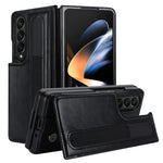 Custodia per telefono in PU con doppia fibbia pieghevole a copertura totale con fessure per penna, For Samsung Galaxy Z Fold5, For Samsung Galaxy Z Fold4, For Samsung Galaxy Z Fold3