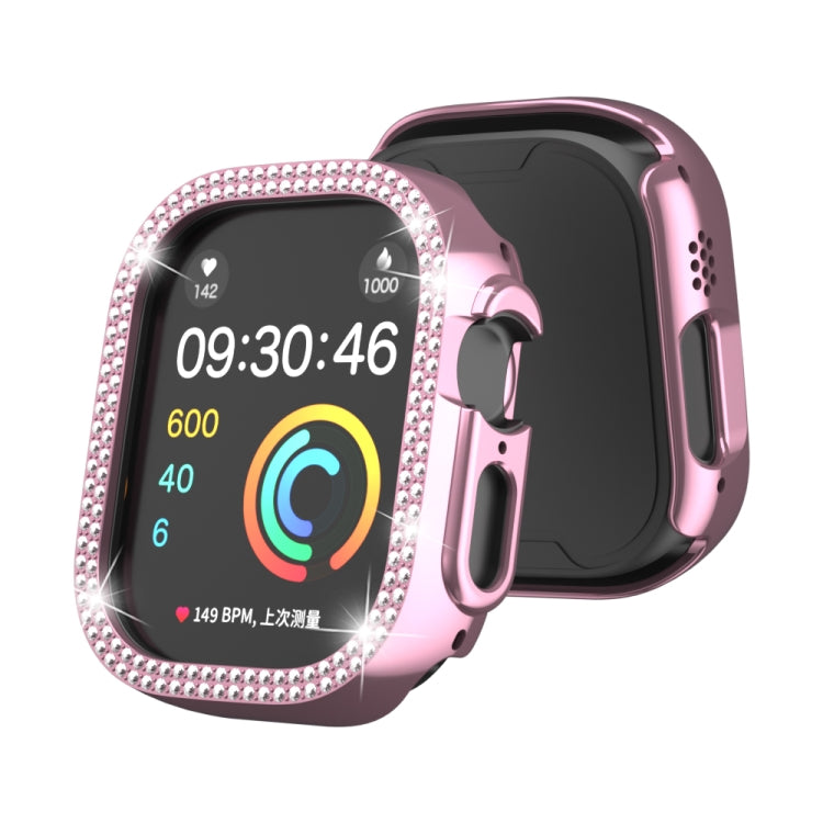 Cassa dell'orologio per PC con cavo a doppia fila di diamanti, For Apple Watch Ultra 2 / Ultra 49mm