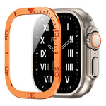 Anello numerico Montatura in metallo Pellicola temperata integrata, For Apple Watch Ultra 1 / 2 / 3 49mm