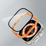 Anello numerico Montatura in metallo Pellicola temperata integrata, For Apple Watch Ultra 1 / 2 / 3 49mm