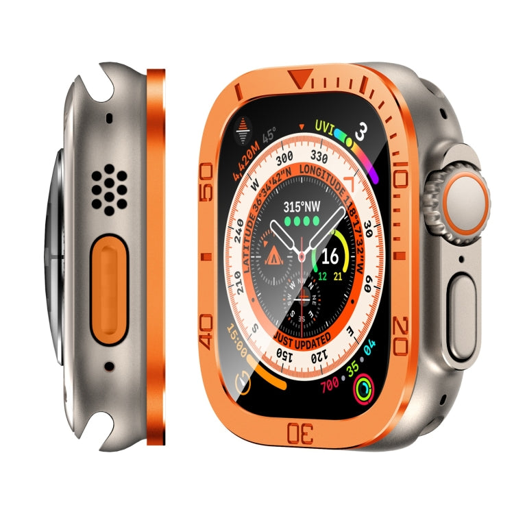 Anello numerico Montatura in metallo Pellicola temperata integrata, For Apple Watch Ultra 1 / 2 / 3 49mm