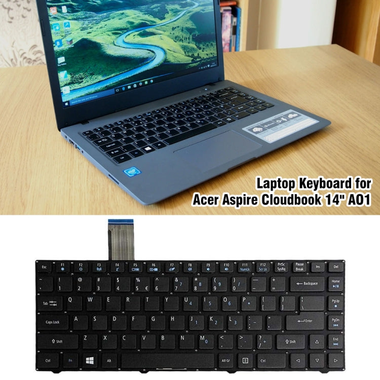 Tastiera per laptop versione USA, For Acer Chromebook 15 C910 / CB3-431, For Acer Aspire Cloudbook 14 A01