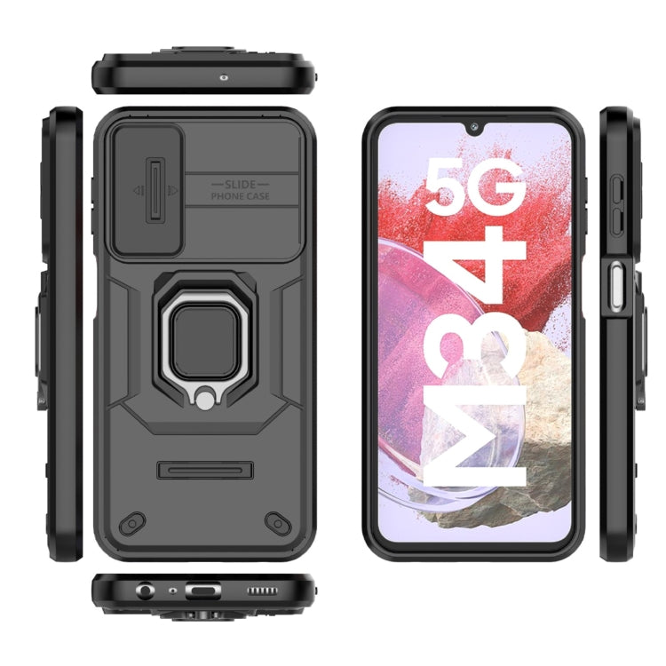 Custodia per telefono antiurto scorrevole Camshield TPU + PC con supporto, For Samsung Galaxy M34 5G India, For Samsung Galaxy A25 5G, For Samsung Galaxy A24 5G, For Samsung Galaxy A34 5G