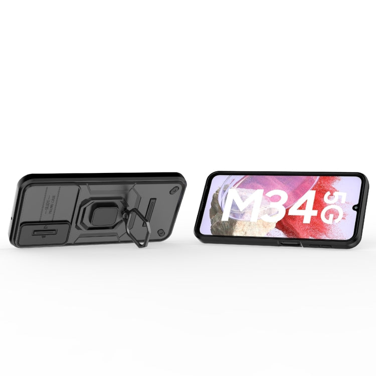 Custodia per telefono antiurto scorrevole Camshield TPU + PC con supporto, For Samsung Galaxy M34 5G India, For Samsung Galaxy A25 5G, For Samsung Galaxy A24 5G, For Samsung Galaxy A34 5G