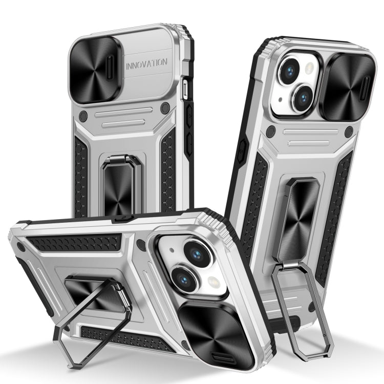 Custodia per telefono PC ibrida Camshield Robot TPU, For iPhone 15 Pro, For iPhone 15 Plus, For iPhone 15, For iPhone 14 Plus