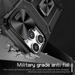 Custodia per telefono PC ibrida Camshield Robot TPU, For iPhone 15 Pro, For iPhone 15 Plus, For iPhone 15, For iPhone 14 Plus