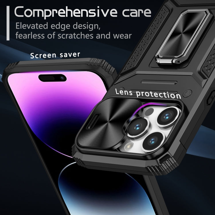 Custodia per telefono PC ibrida Camshield Robot TPU, For iPhone 15 Pro, For iPhone 15 Plus, For iPhone 15, For iPhone 14 Plus