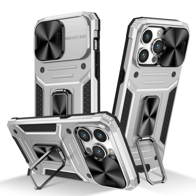 Custodia per telefono PC ibrida Camshield Robot TPU, For iPhone 15 Pro, For iPhone 15 Plus, For iPhone 15, For iPhone 14 Plus