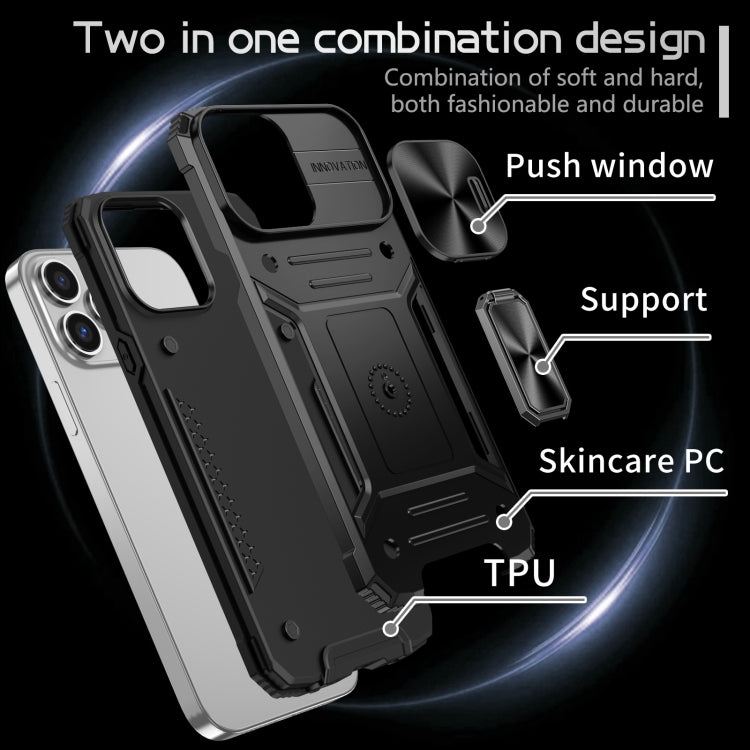 Custodia per telefono PC ibrida Camshield Robot TPU, For iPhone 13 Pro, For iPhone 13, For iPhone 12 / 12 Pro, For iPhone 12 Pro Max
