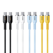 WK WDC-11 Cavo dati in silicone da USB-C/tipo-C a USB-C/tipo-C da 100 W, lunghezza: 1,2 m, WDC-11
