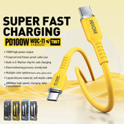 WK WDC-11 Cavo dati in silicone da USB-C/tipo-C a USB-C/tipo-C da 100 W, lunghezza: 1,2 m, WDC-11